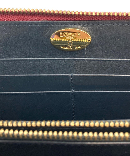 LOEWE Anagram Zip Around Long Wallet Red Nappa Leather Tassel Zipper Spain