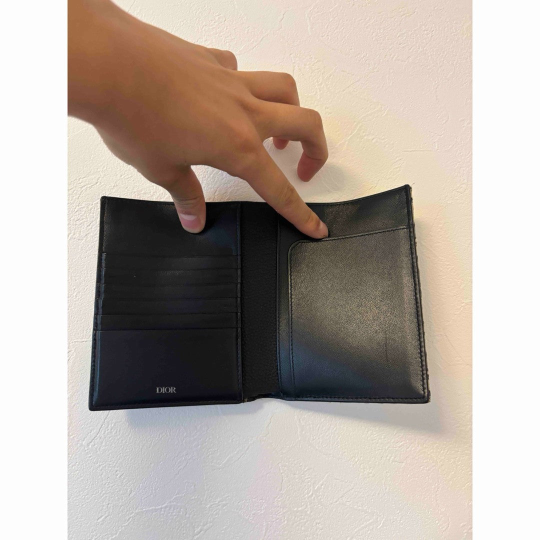 Christian Dior Trotter Canvas Leather Bifold Passport Case Cover Used