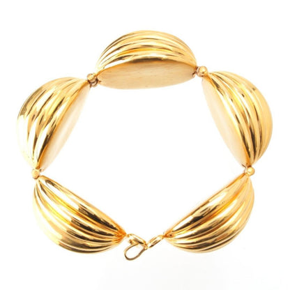 Authentic Loewe Anagram Nutshell Gold Tone Bracelet L 21cm 8.3in