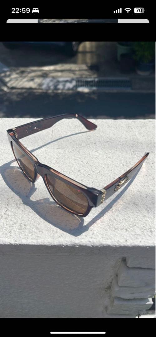Chrome Hearts Sunglasses Square Tortoise Brown Lens Acetate Authentic Japan