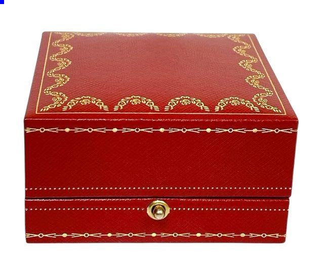 Cartier Empty Box Case for Cuffs Earrings Jewelry Red Leather 7.5x7x4cm