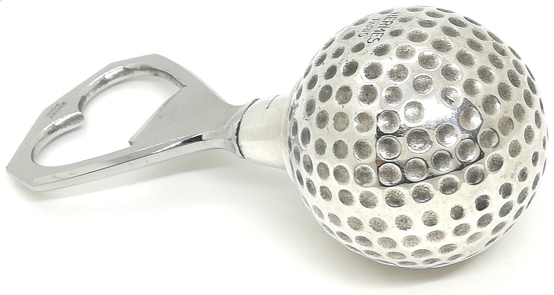 Hermes Paris Golf Ball Bottle Opener Silver Stainless Steel 9.5cm 3.7in France