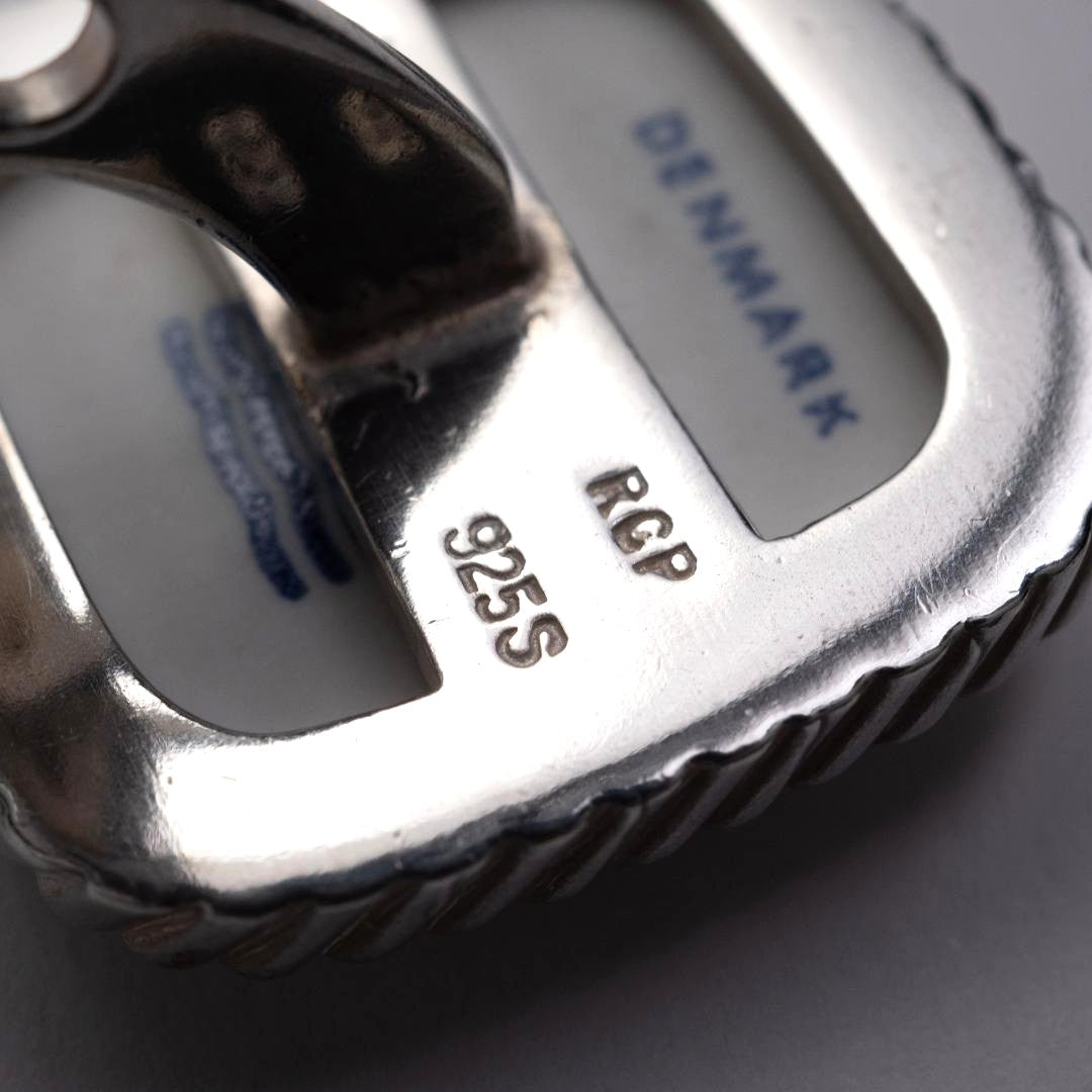 Royal Copenhagen x Georg Jensen Silver 925 Sailing Ship Cufflinks Denmark 2.3cm