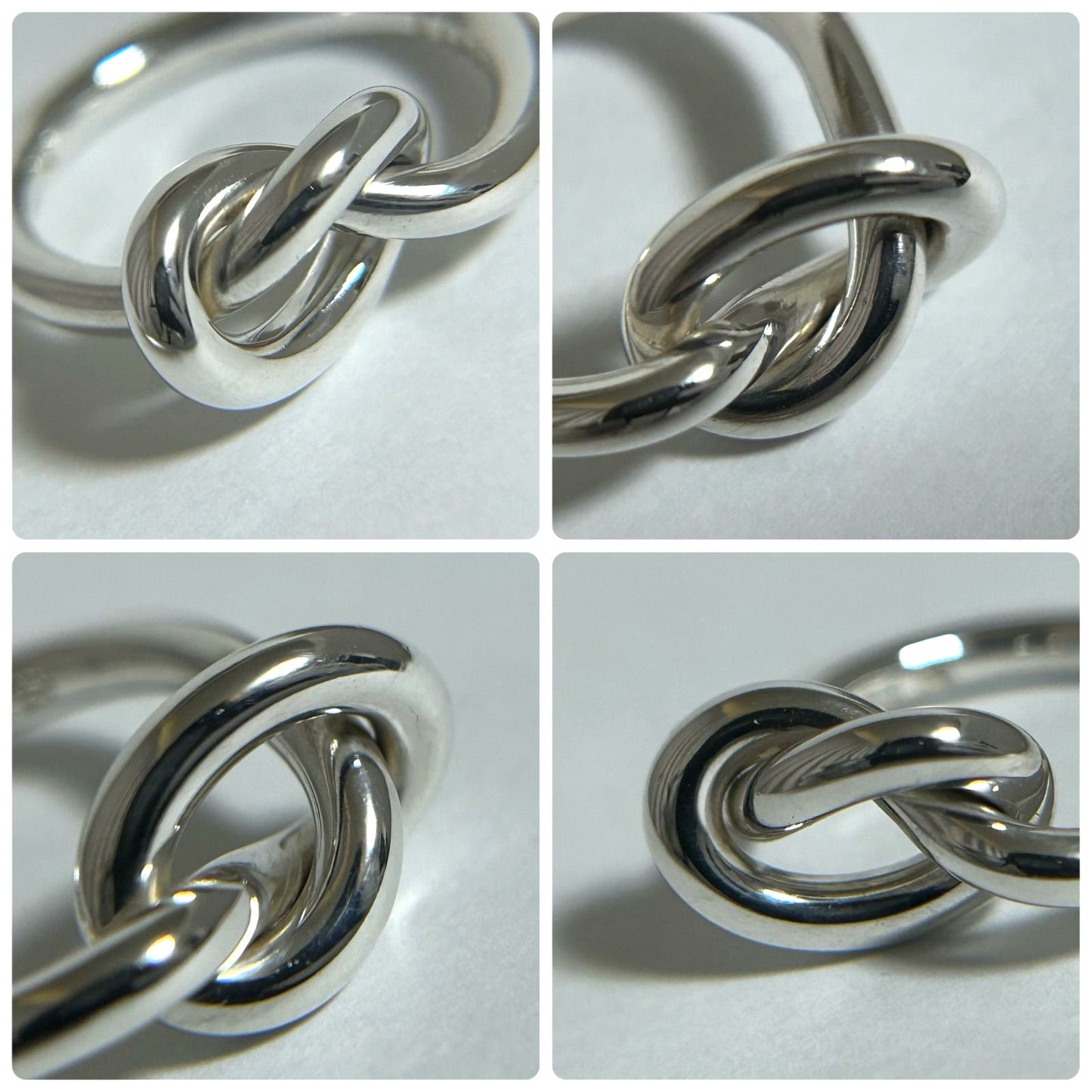 Georg Jensen Infinity Knot Ring 925 Sterling Silver US4 EUR47 Authentic Denmark