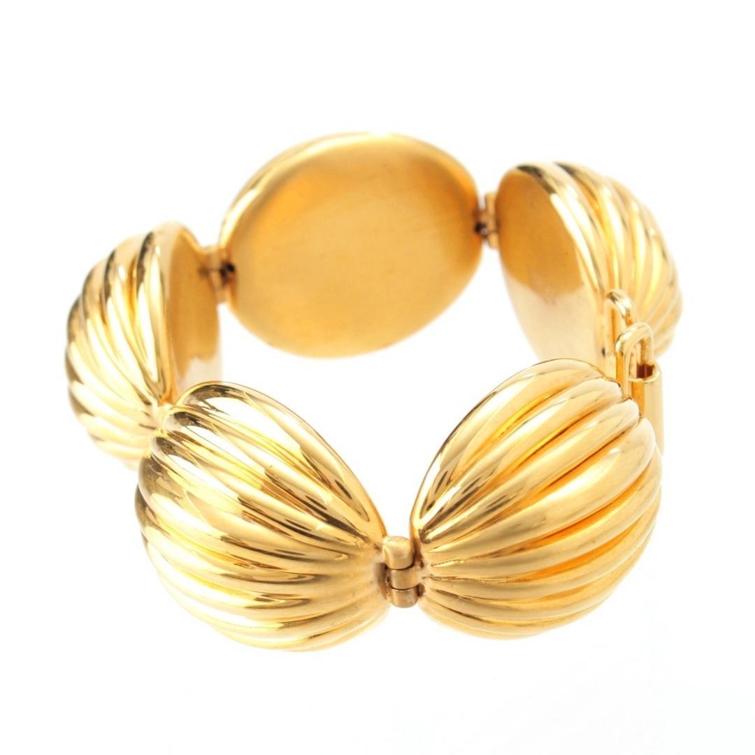 Authentic Loewe Anagram Nutshell Gold Tone Bracelet L 21cm 8.3in