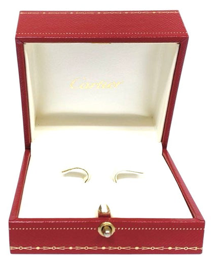 Cartier Empty Box Case for Cuffs Earrings Jewelry Red Leather 7.5x7x4cm