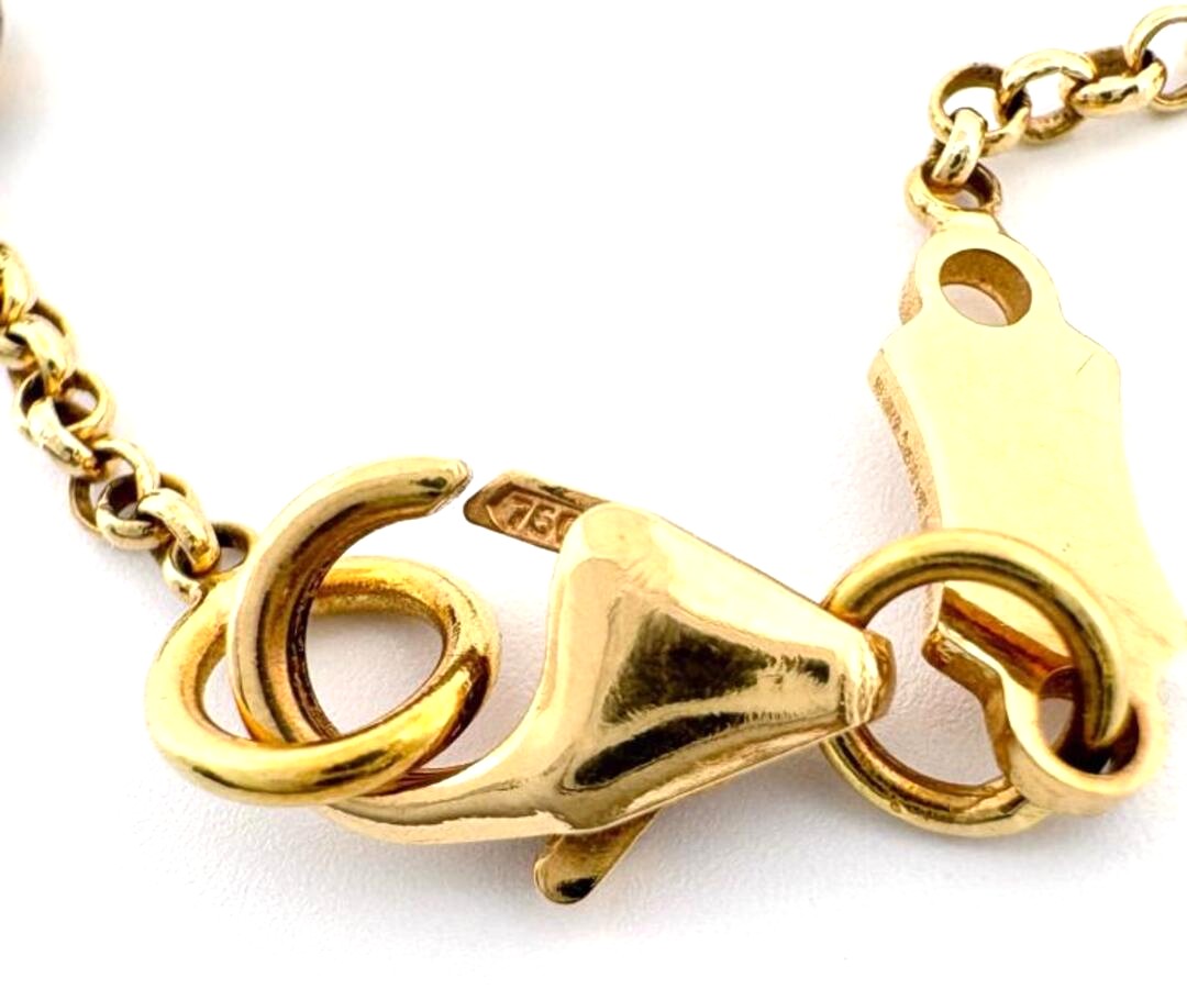 Ponte Vecchio Bee Bracelet 18K Yellow Gold Enamel Multicolor 18cm 7.1" Italy