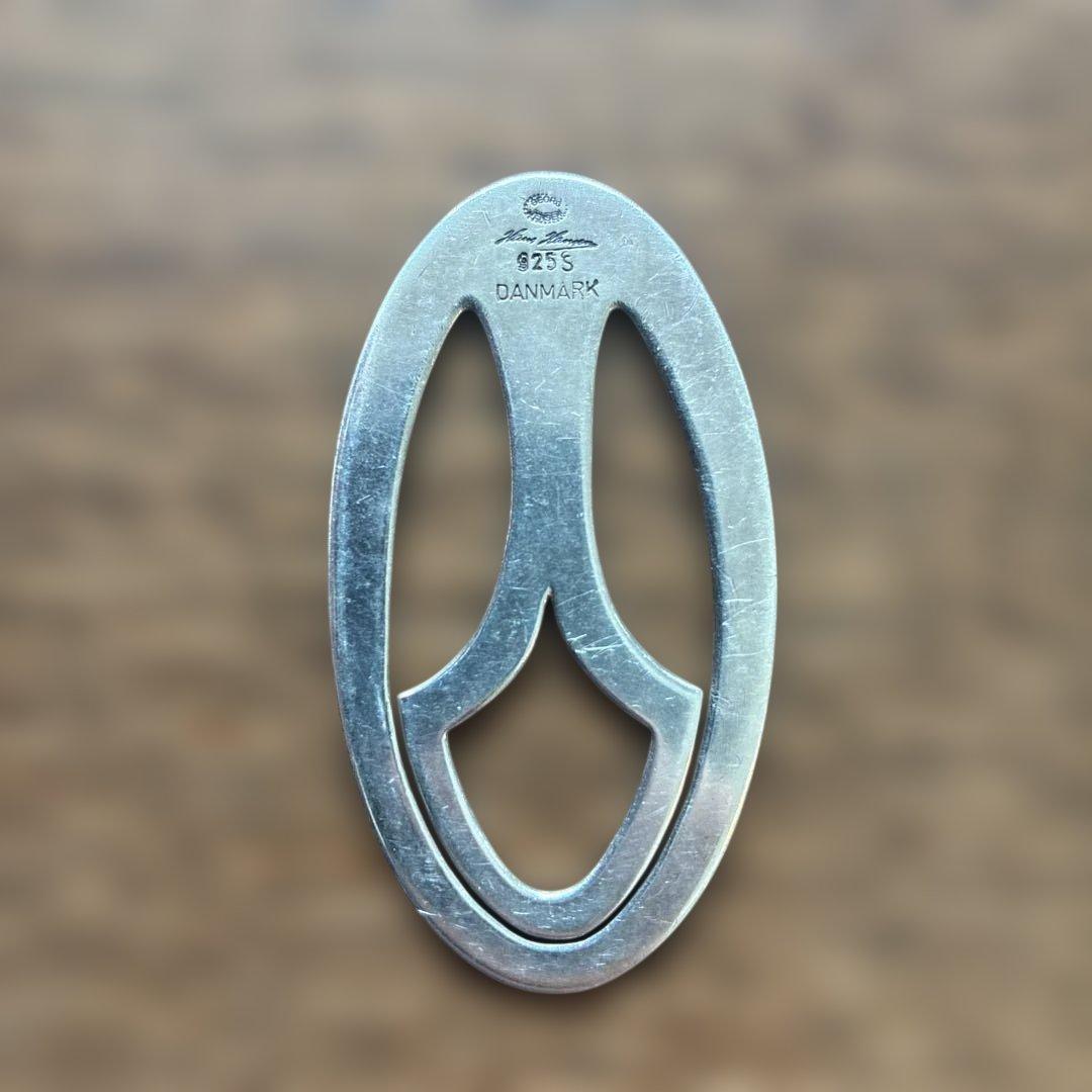 Vintage Hans Hansen Sterling Silver 925 Oval Money Clip Denmark