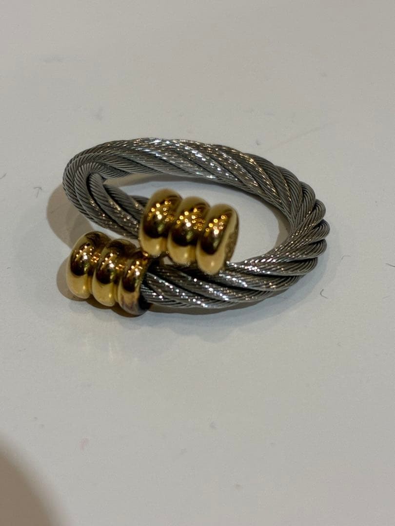 Philippe Charriol Stainless Steel Celtic Wire Ring Cable Size 49-52.5 US 5-6.25