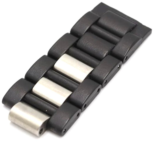 Cartier Genuine Watch Band Links 4pcs Black Silver Stainless Steel 20mm Used