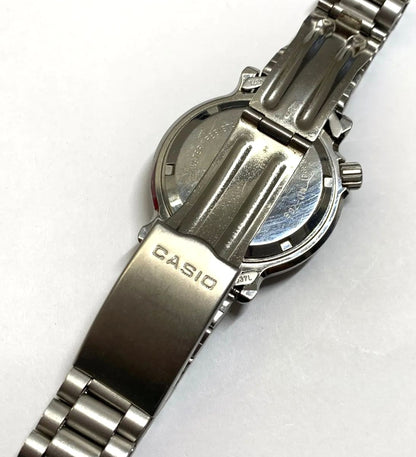 Casio MD-705 Quartz Diver Watch Day-Date 20 Bar Water Resist Silver Used Japan