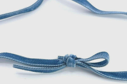 Baccarat Open Heart Pendant Necklace Light Blue Sable Crystal Glass Ribbon Cord