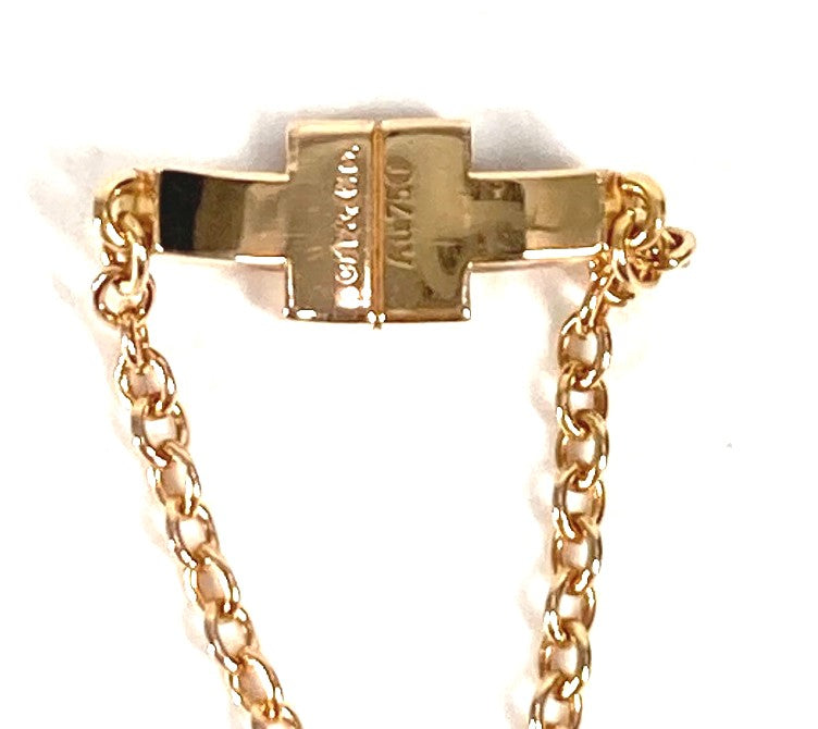 Tiffany & Co T TWO Chain Ring 18K Rose Gold US4.5 EU48 Authentic Pre-Owned