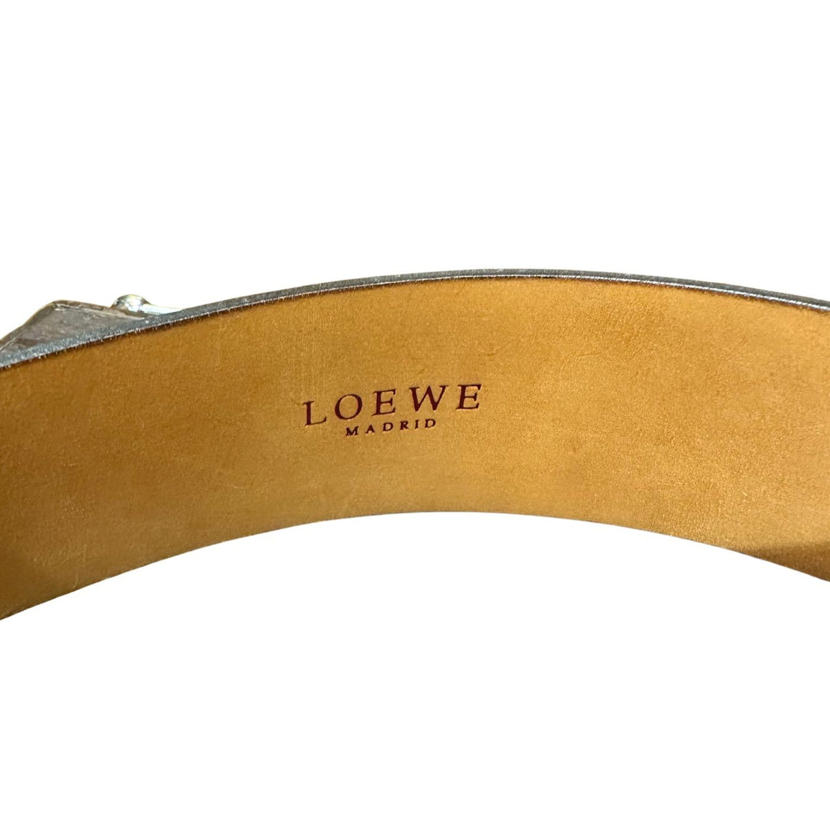 Loewe Black Leather Belt Size 44 / 75 L 83cm 32.7"  W 6cm 2.4"