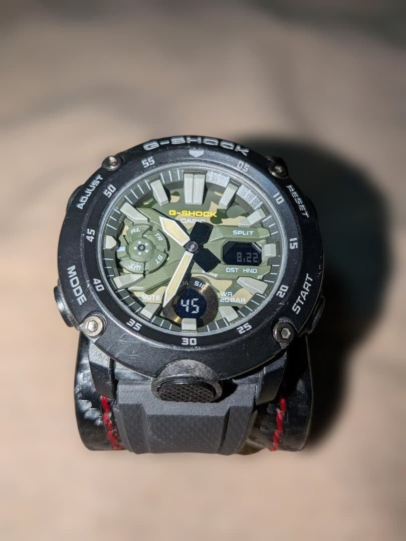 CASIO G-SHOCK GA-2000 Carbon Core Guard Watch Camouflage Dial Analog Digital