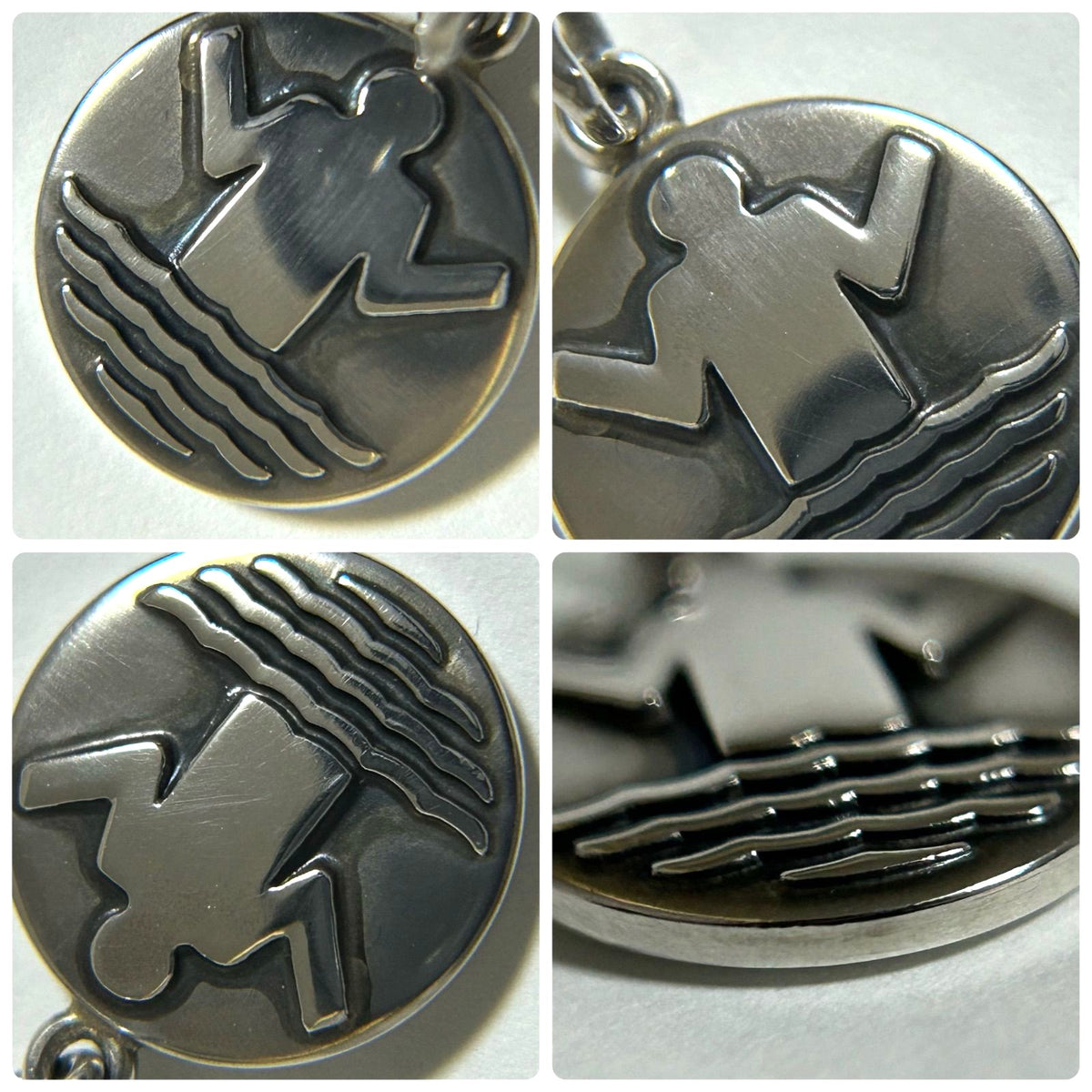 Georg Jensen 176 Baptism Pendant Top Sterling Silver 925 Denmark 0.6x0.6in