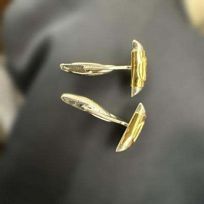 Gucci Accessory Collection Interlocking G Cufflinks Tie Bar Set Gold Silver