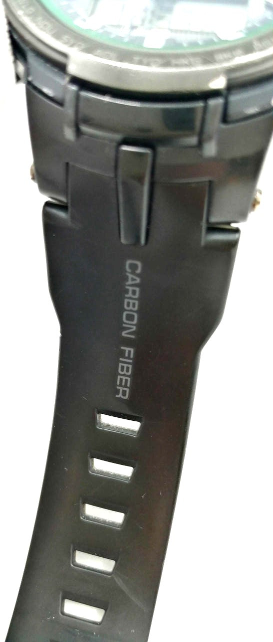 Casio Pro Trek Triple Sensor Tough Solar Ana-Digi Watch Black PRW-6000 Used