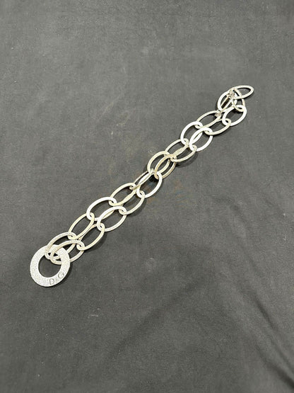 DOLCE & GABBANA Chain Necklace Silver Tone DJ0821 Logo Circle Ring Charm 50cm