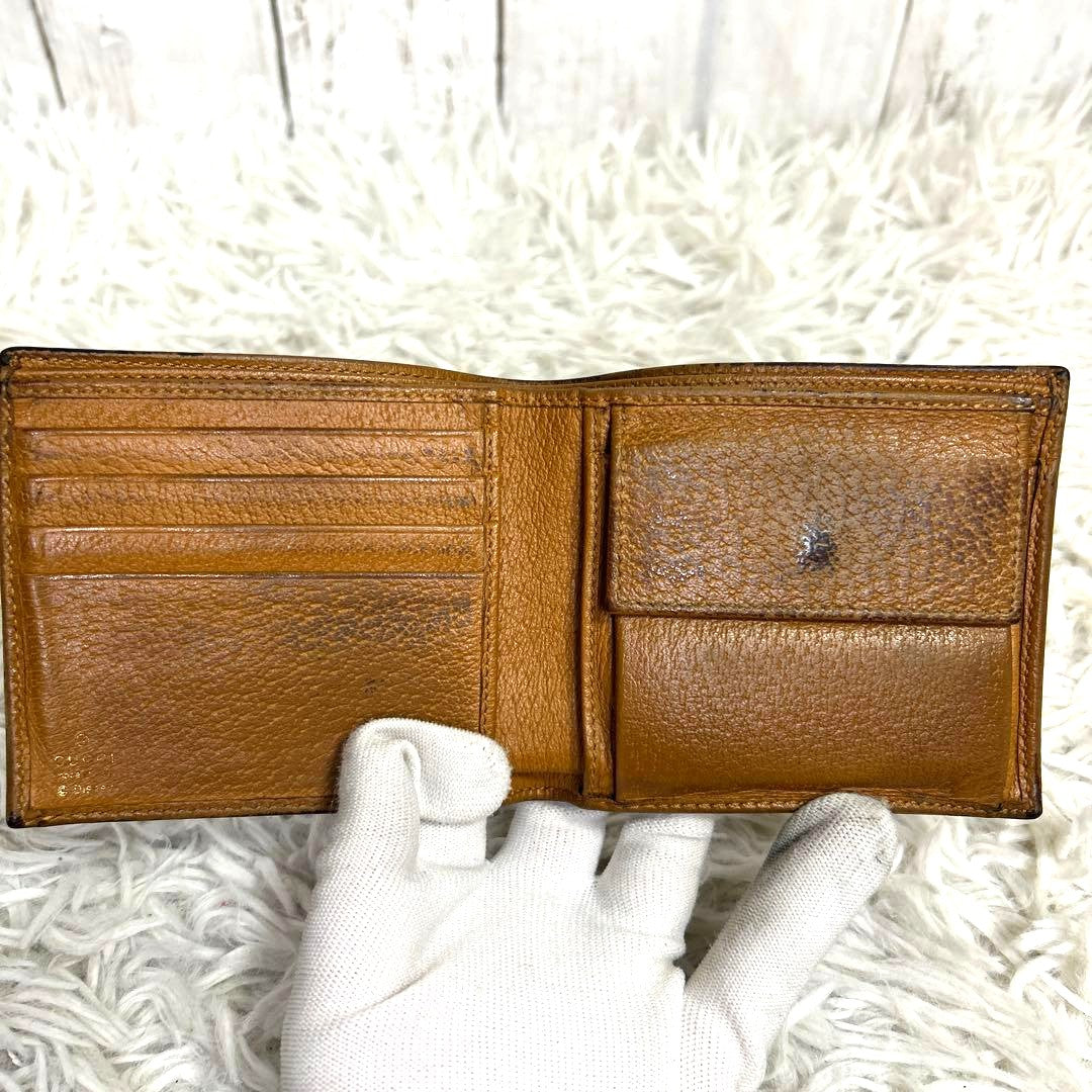 GUCCI x Disney Mickey Mouse GG Supreme Bifold Wallet Brown Leather 602549 Used