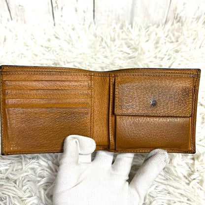 GUCCI x Disney Mickey Mouse GG Supreme Bifold Wallet Brown Leather 602549 Used