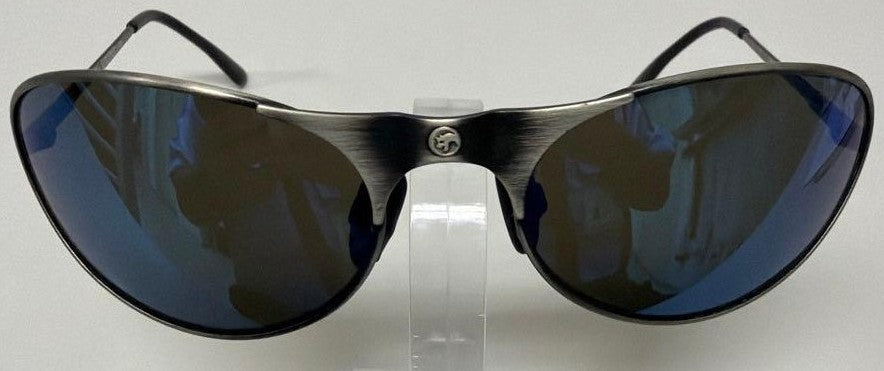 GARGOYLES Helios Sunglasses Gunmetal Metal Frame Mirror Lens Mens Italy Used