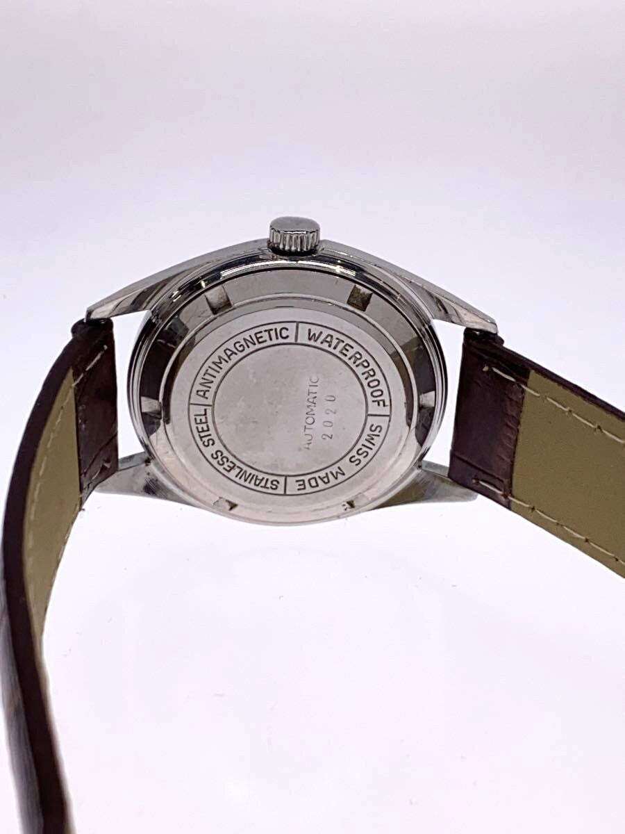 GRUEN Precision Autowind Vintage Automatic Watch Silver Dial Brown Leather Swiss