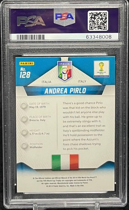 PSA 10 Panini Prizm 2014 Andrea Pirlo # 128 World Cup Italy