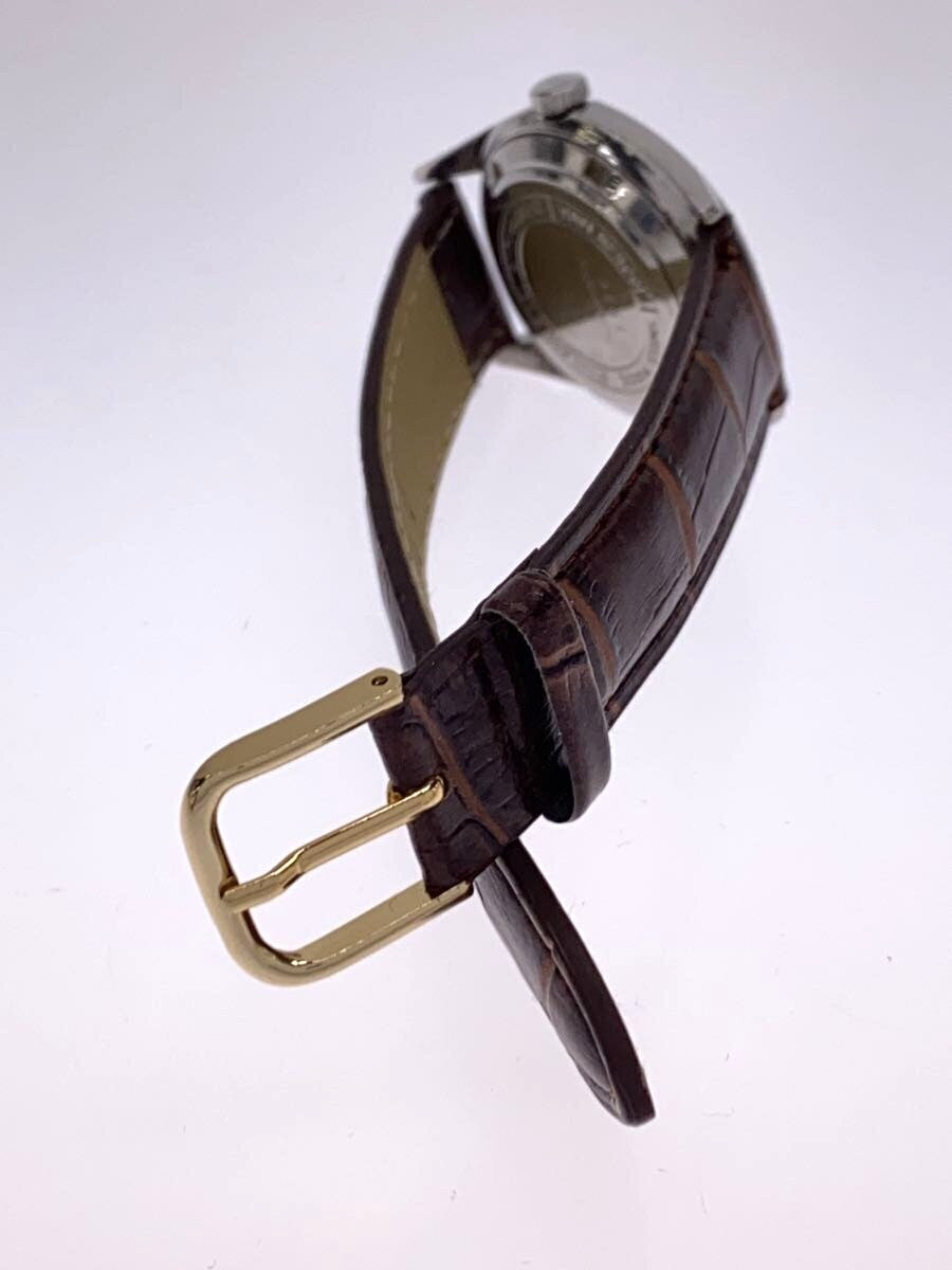 GRUEN Precision Autowind Vintage Automatic Watch Silver Dial Brown Leather Swiss