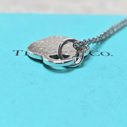 Tiffany & Co Notes Heart Tag Pendant Necklace Sterling Silver 925 SV925 16.5in