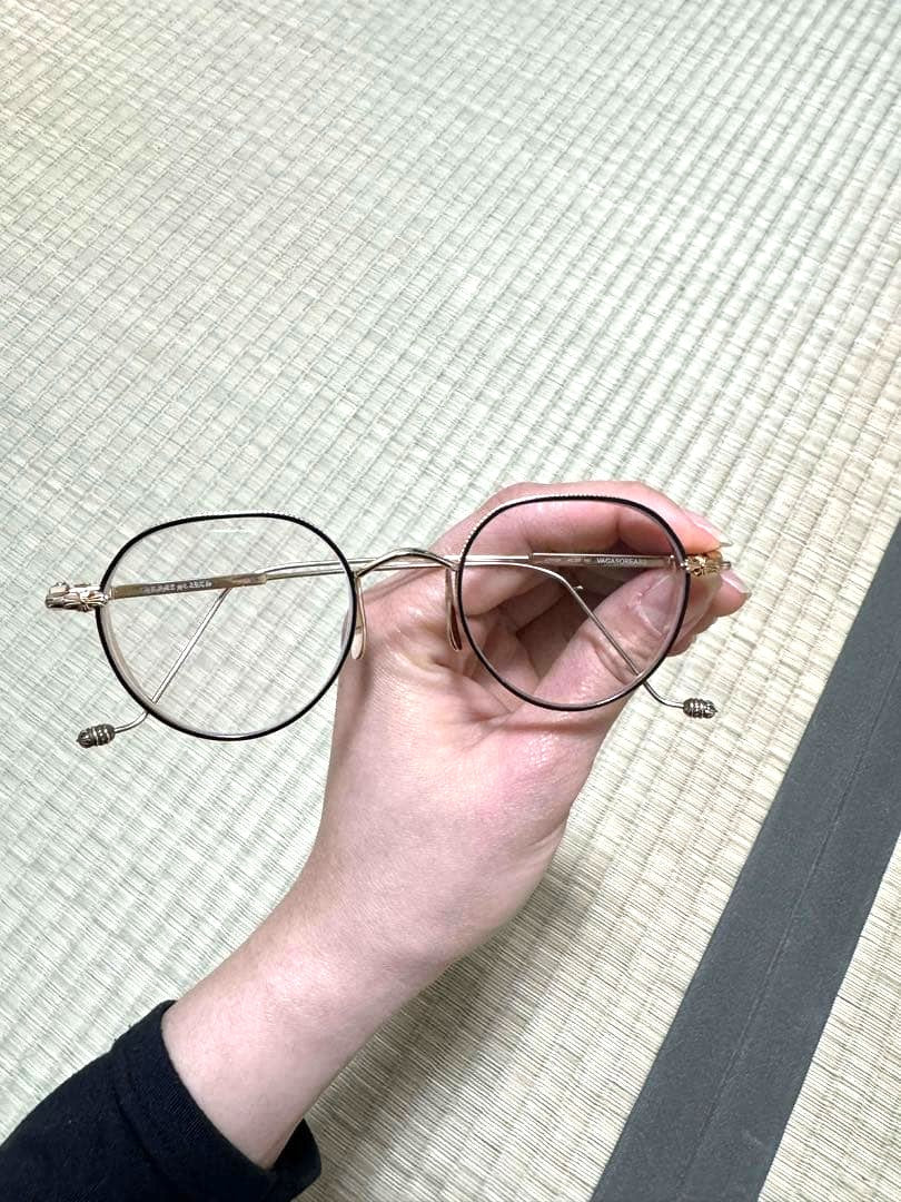 Chrome Hearts Vagabond Clear Glasses Gold Metal Round Frame Authentic Japan Used