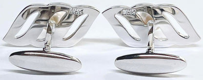MIKIMOTO Pearl Cufflinks Silver Men Formal 6.3mm Akoya Pearl Authentic Japan