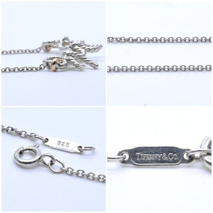 Tiffany & Co Triple Bow Knot Necklace SV925 Silver 18K Gold 44cm 17.3" Auth Used