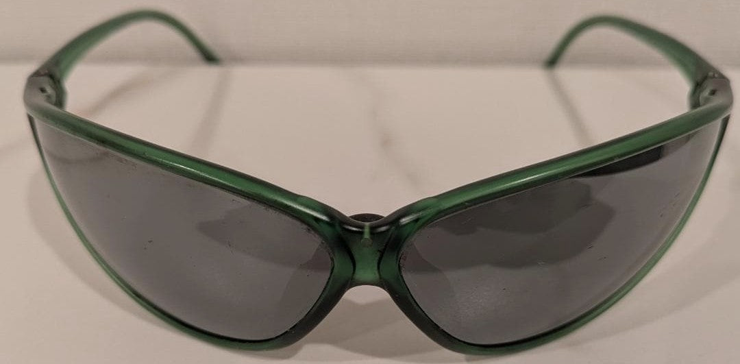 ARNETTE Threat Vintage 90s Sunglasses Green Frame Gray Lens Extra Yellow Lens