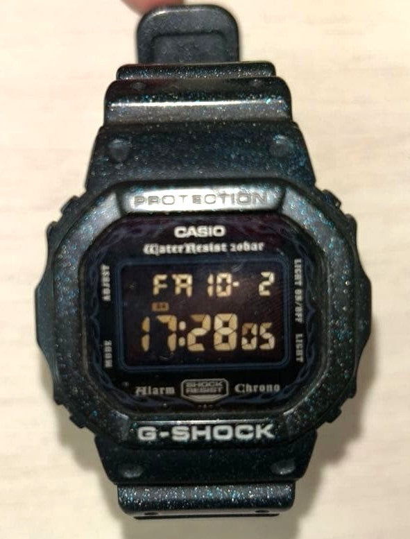 CASIO G-SHOCK DW-5600GM Mens Digital Watch Black Glitter 20 Bar Water Resist