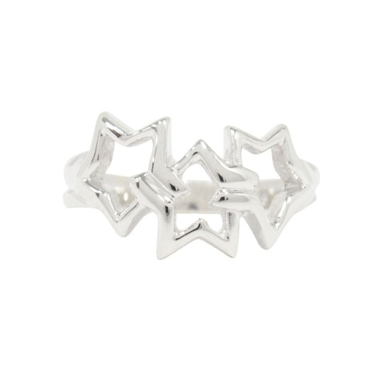 Excellent Tiffany & Co Sterling Silver 925 Triple Star Ring Size 53 US 6.25