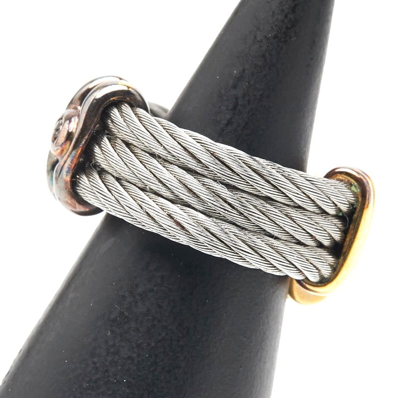 CHARRIOL Wire Cable Ring Silver Gold Stainless Steel Plated US5.5 EU50 Ladies