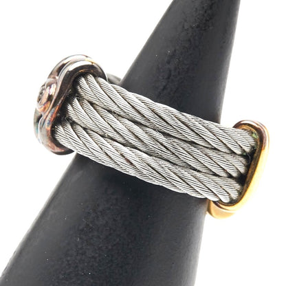 CHARRIOL Wire Cable Ring Silver Gold Stainless Steel Plated US5.5 EU50 Ladies