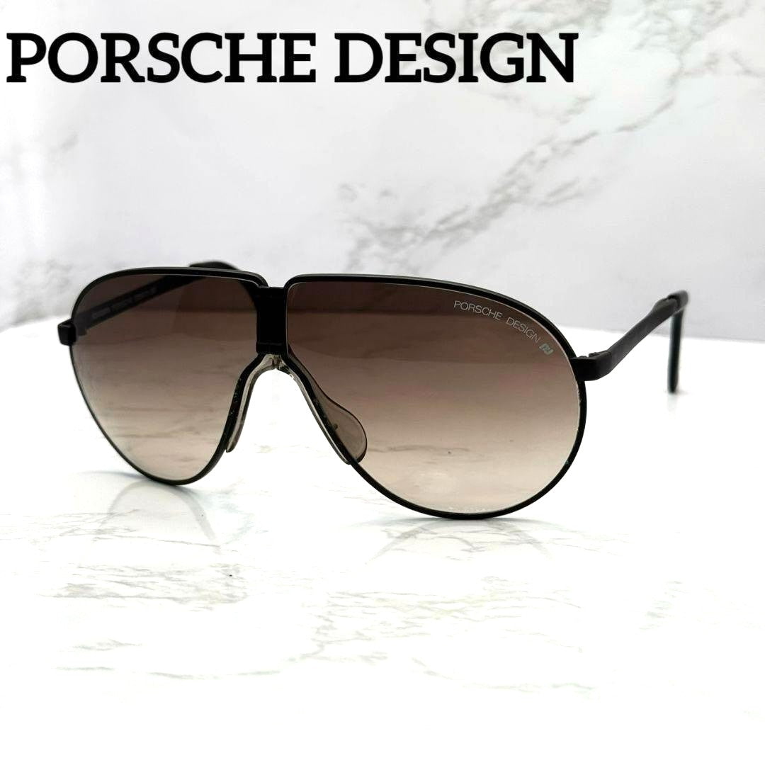 PORSCHE DESIGN Carrera 5622 Folding Sunglasses Black Frame Brown Gradient Lens