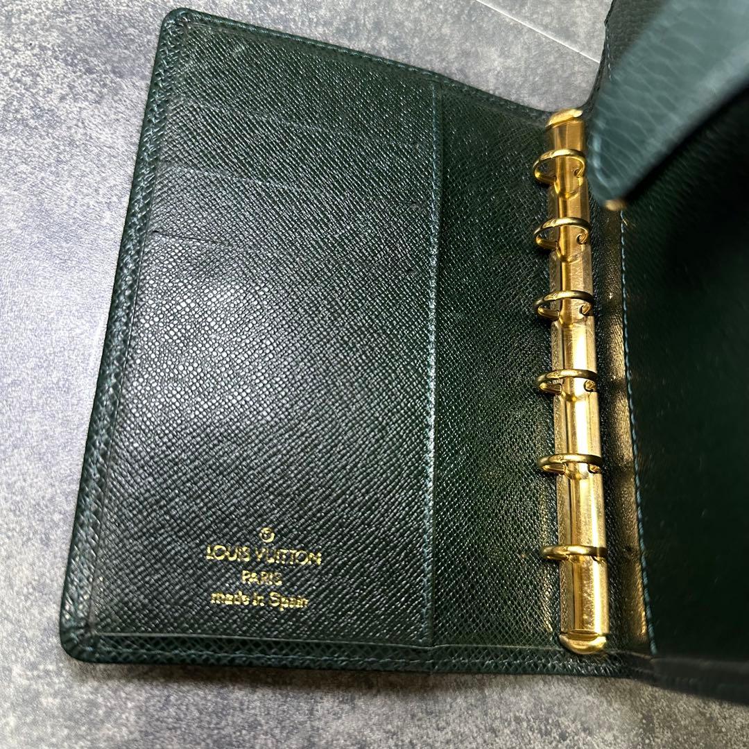 Authentic LOUIS VUITTON Taiga Agenda PM  Day Planner Cover Epicea CA0969