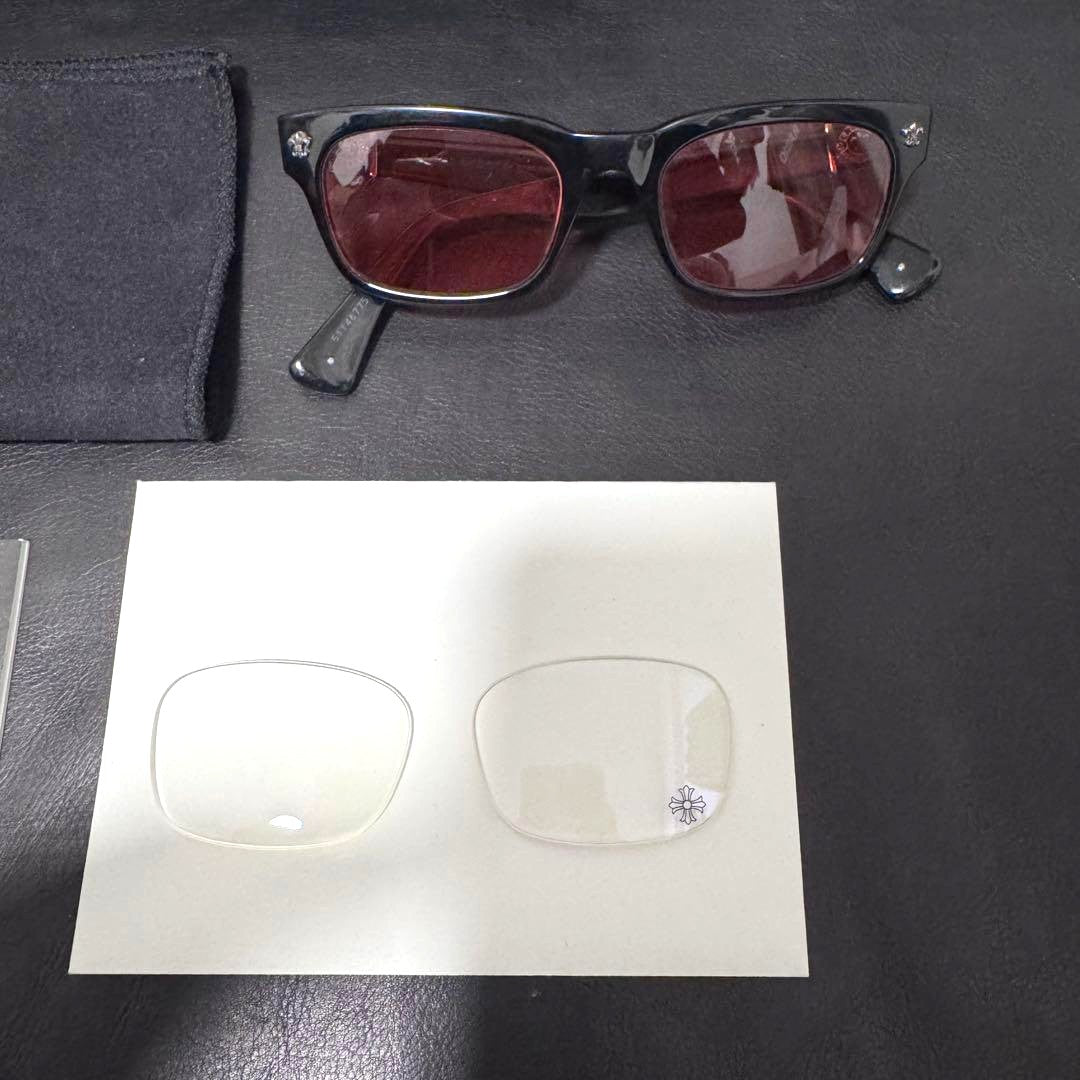 Chrome Hearts Gittin Any Sunglasses Black Frame Red Lens Silver HW Japan Used