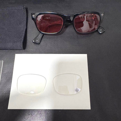 Chrome Hearts Gittin Any Sunglasses Black Frame Red Lens Silver HW Japan Used