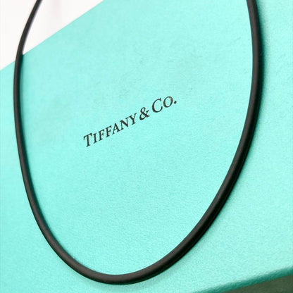 Tiffany & Co Rubber Sterling Silver 925 Necklace 54cm 21in 2.4mm 0.09in