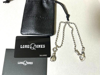 LONE ONES Tear Bell Pendant Necklace Silver Ball Chain Authentic Excellent