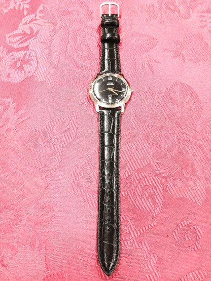 Brooks Brothers Swiss Made Vintage Men Wristwatch Black Dial Date Japan