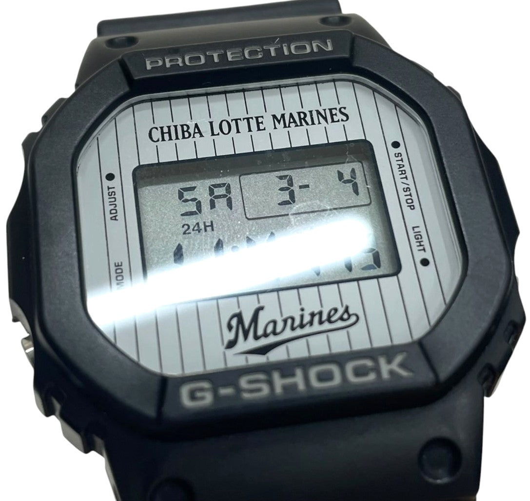 CASIO G-SHOCK DW-5600VT Chiba Lotte Marines Digital Watch Black White Men's Used