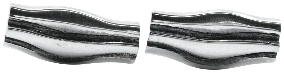 Georg Jensen #204 Cufflinks Silver 925 Wave Ripple Denmark Men 0.5x1.1in. Used