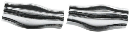 Georg Jensen #204 Cufflinks Silver 925 Wave Ripple Denmark Men 0.5x1.1in. Used