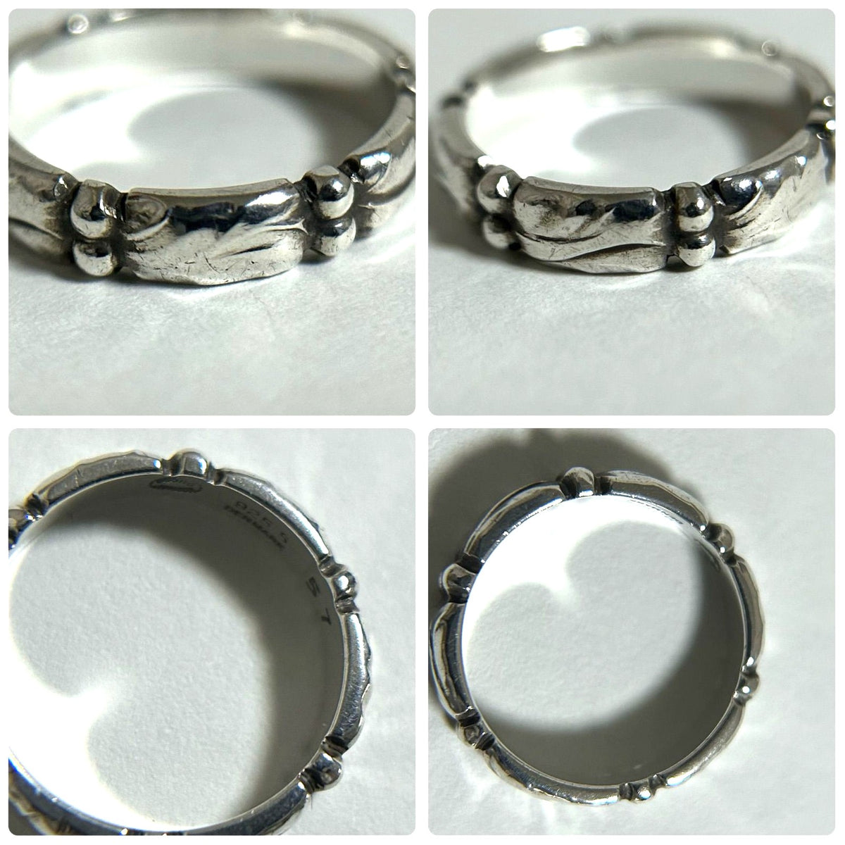 Georg Jensen Ring #57 Sterling Silver 925 Vintage Denmark US4.5 EU48 Authentic