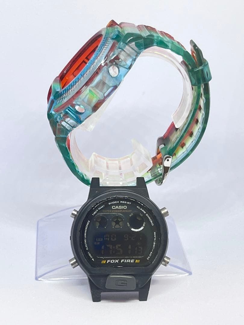 CASIO G-SHOCK DW-6900 Fox Fire Men's Digital Watch Clear Multicolor Resin Band